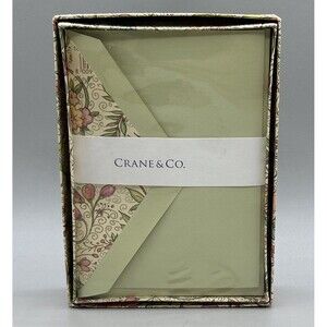 CRANE & CO Invitation Set Of‎ 10 Cards & 10 Envelopes Wasabi KID FINISH
